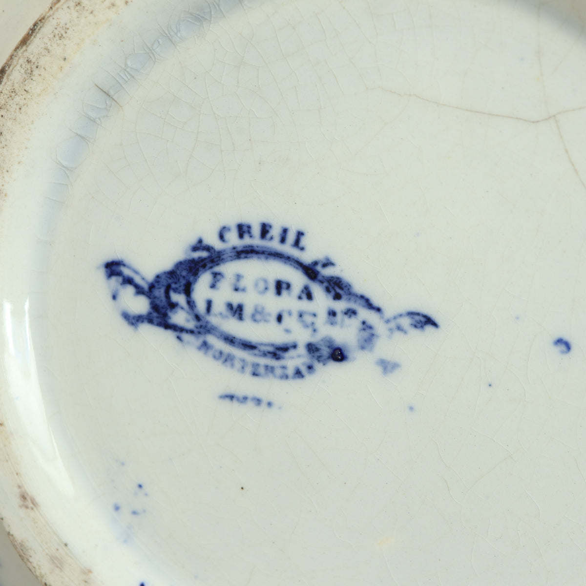 アンティーク ピシェ FLORA フランス クレイユモントロー製 Creil Montereau