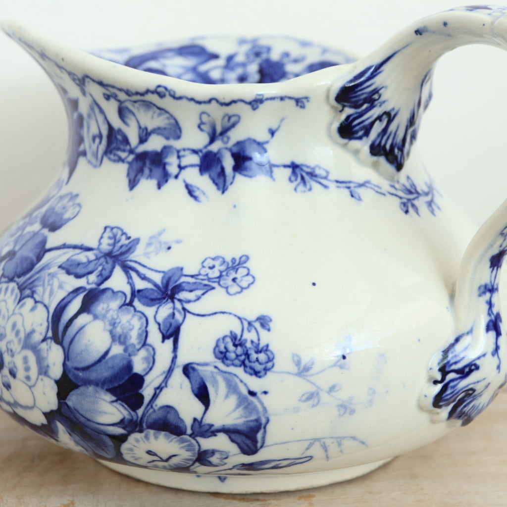 アンティーク ピシェ FLORA フランス クレイユモントロー製 Creil Montereau