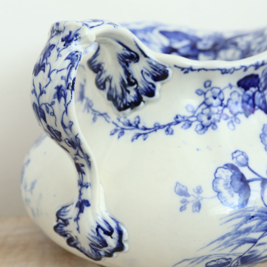 アンティーク ピシェ FLORA フランス クレイユモントロー製 Creil Montereau