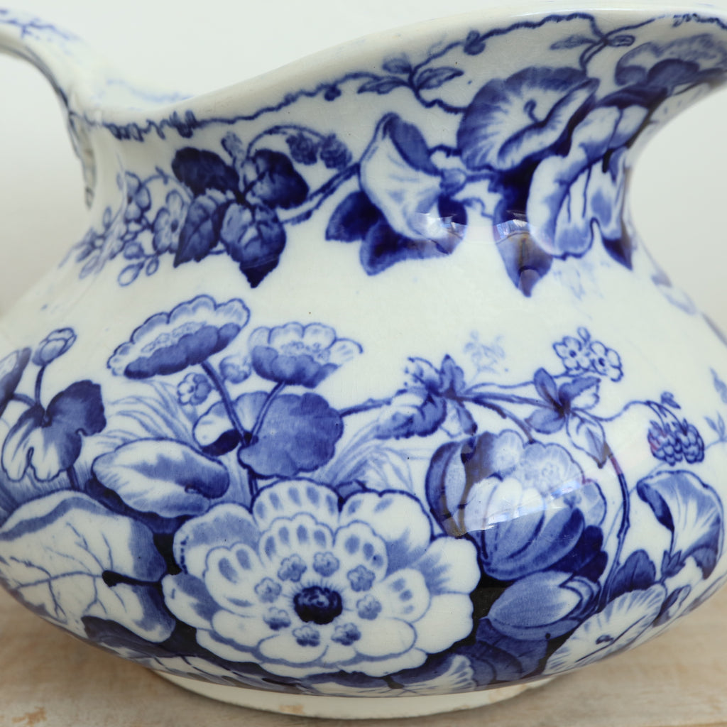 アンティーク ピシェ FLORA フランス クレイユモントロー製 Creil Montereau