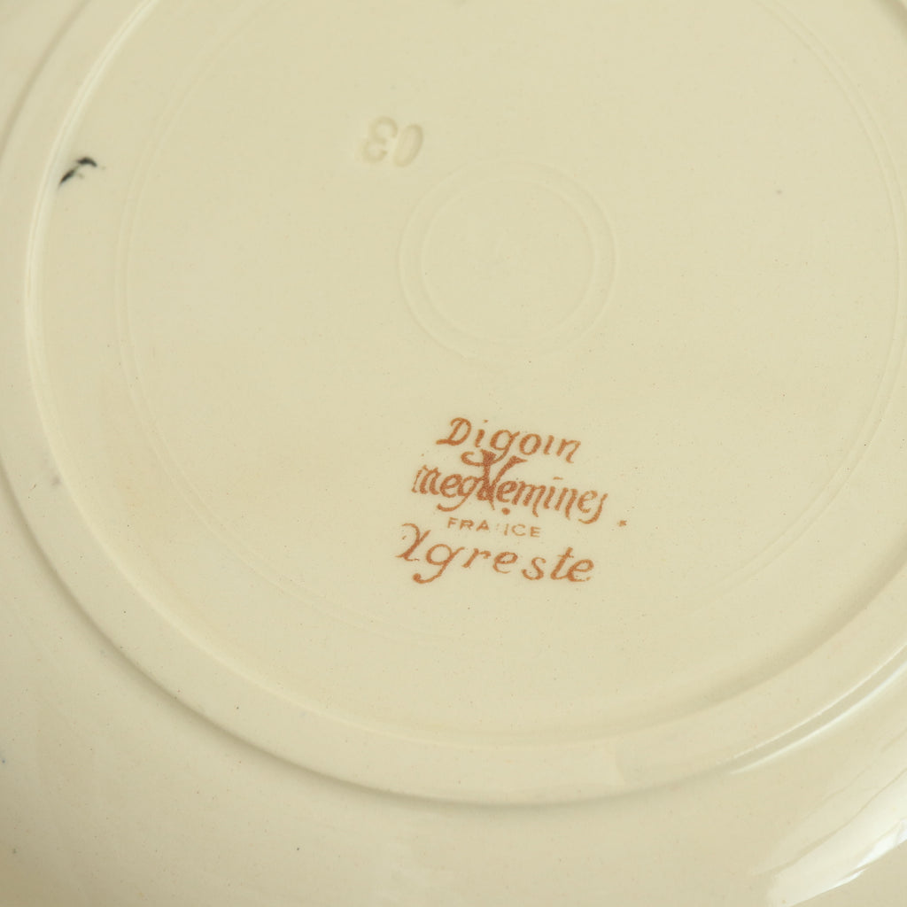 アンティーク プレート アグレスト 深皿 フランス サルグミンヌ製 Agreste Digoin SARREGUEMINES