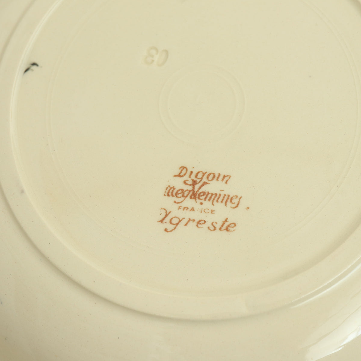 アンティーク プレート アグレスト 深皿 フランス サルグミンヌ製 Agreste Digoin SARREGUEMINES