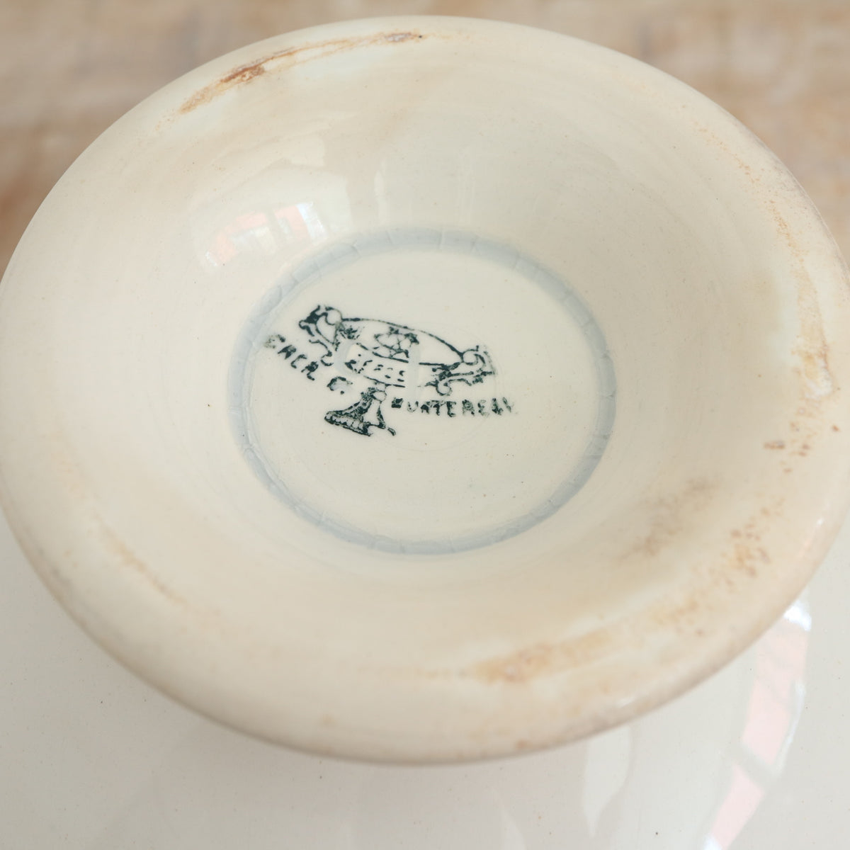 アンティーク カフェオレボウル 白 フランス クレイユモントロー製 Creil Montereau