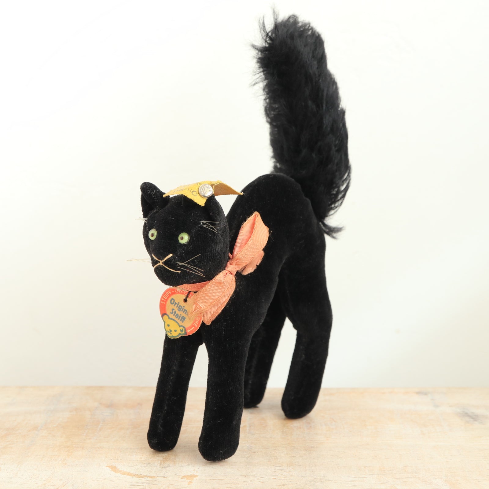 Steiff シュタイフ 黒猫 ぬいぐるみ アンティーク シュタイフ 黒猫 Steiff Black Tom Cat 10cm