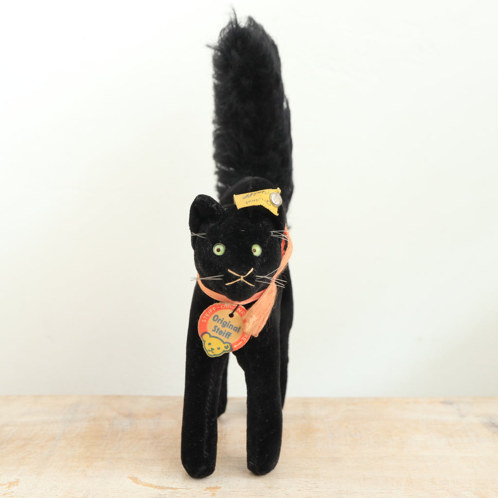 アンティーク シュタイフ 黒猫 Steiff Black Tom Cat 10cm