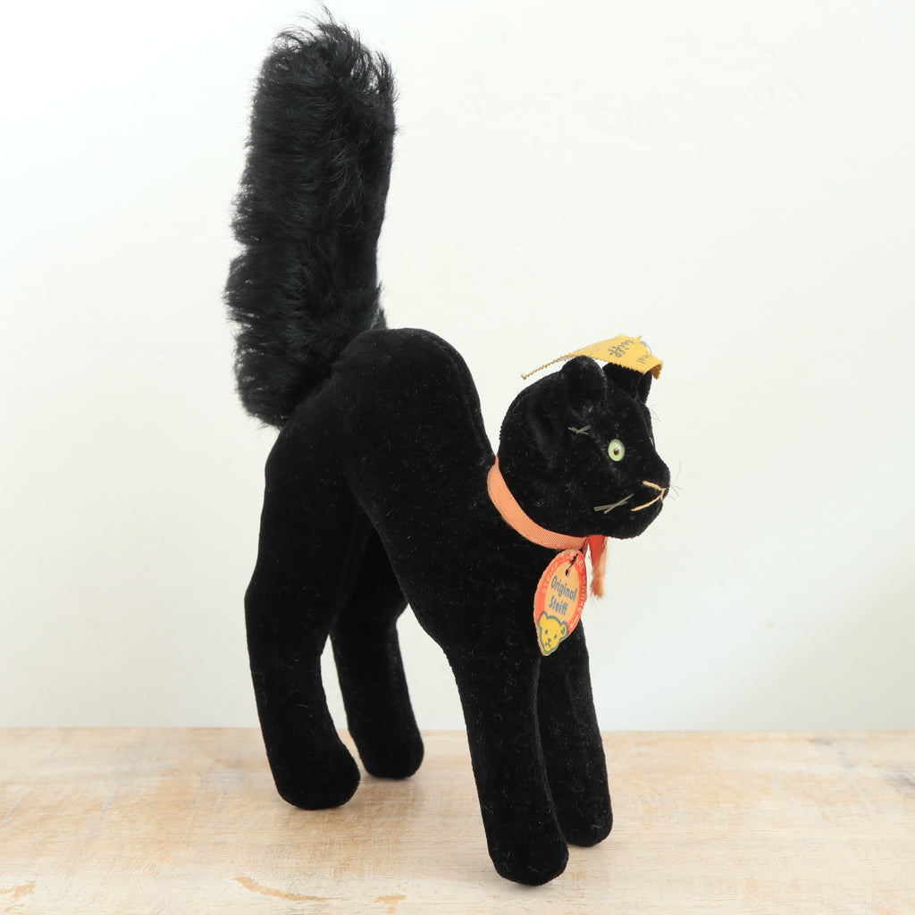 アンティーク シュタイフ 黒猫 Steiff Black Tom Cat 10cm