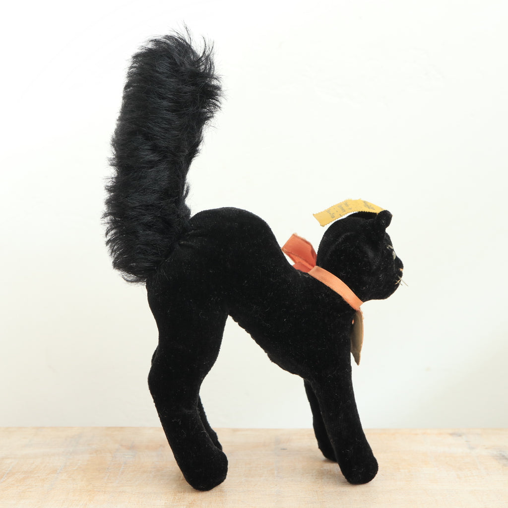 アンティーク シュタイフ 黒猫 Steiff Black Tom Cat 10cm