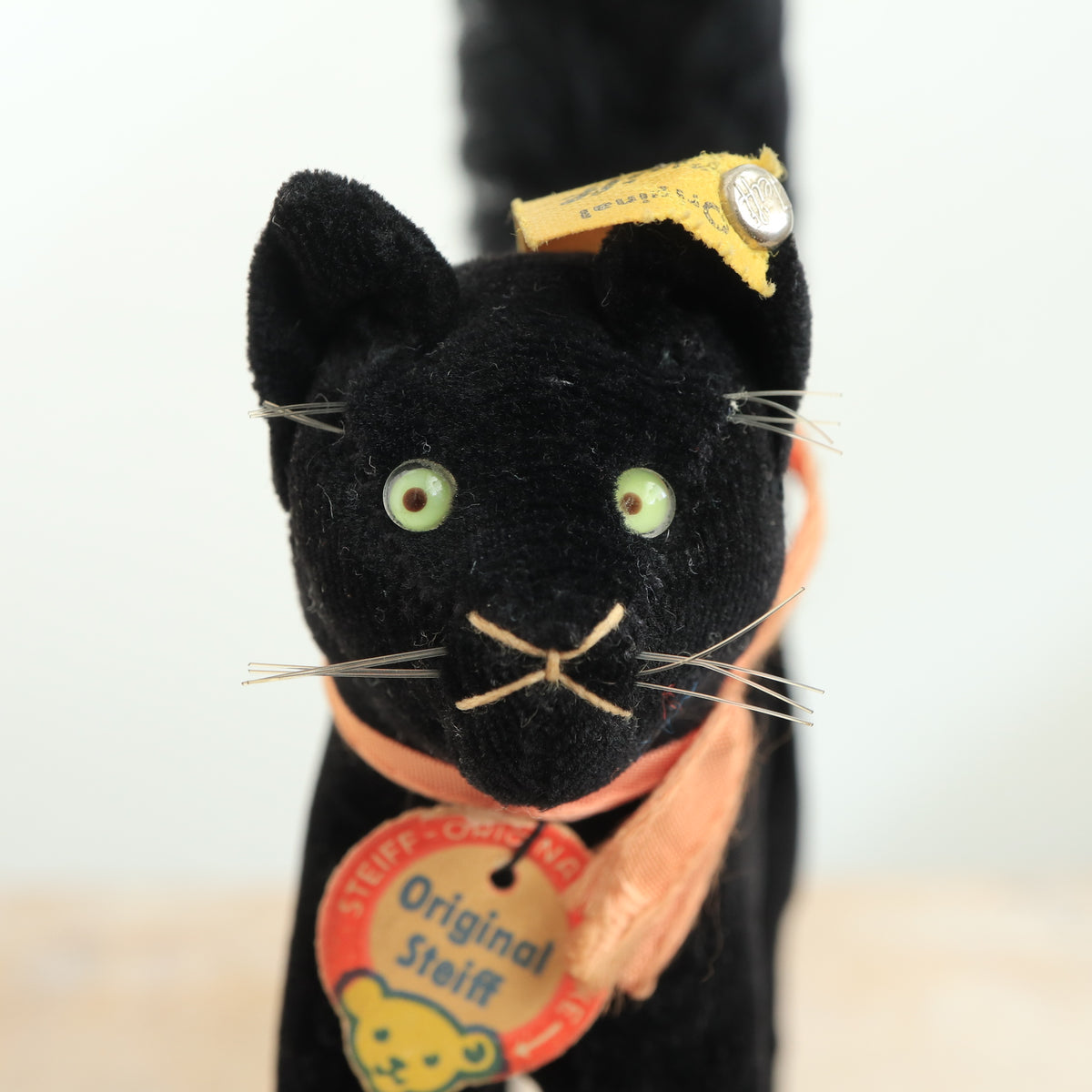 アンティーク シュタイフ 黒猫 Steiff Black Tom Cat 10cm