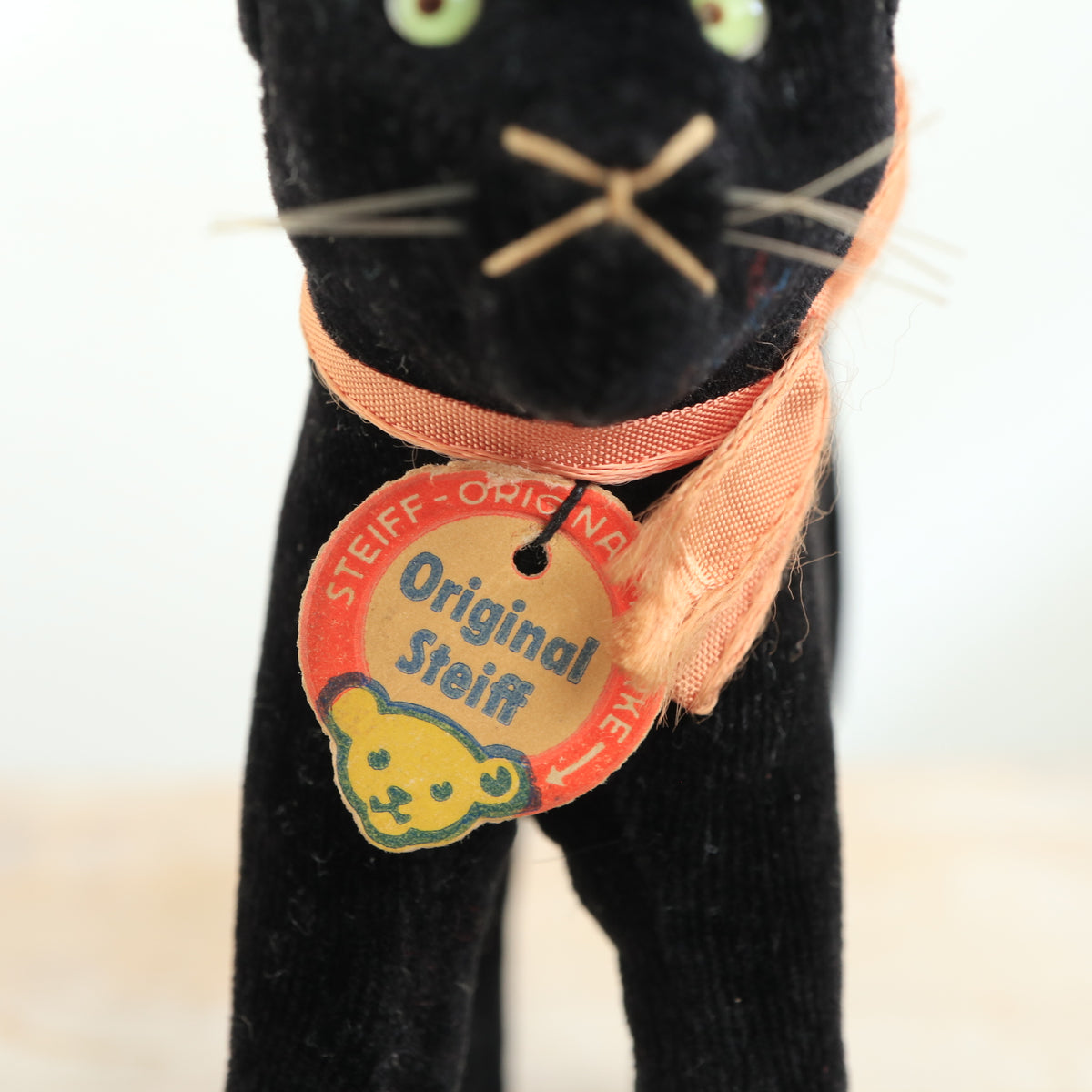アンティーク シュタイフ 黒猫 Steiff Black Tom Cat 10cm
