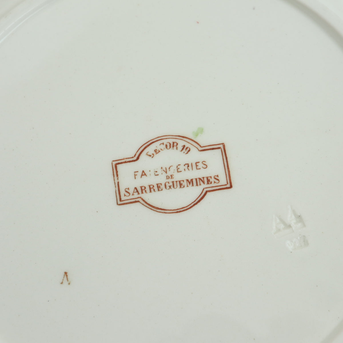 アンティークプレート デコール19 平皿 DECOR19 フランス サルグミンヌ製 FAIENCERIES SARREGUEMINES