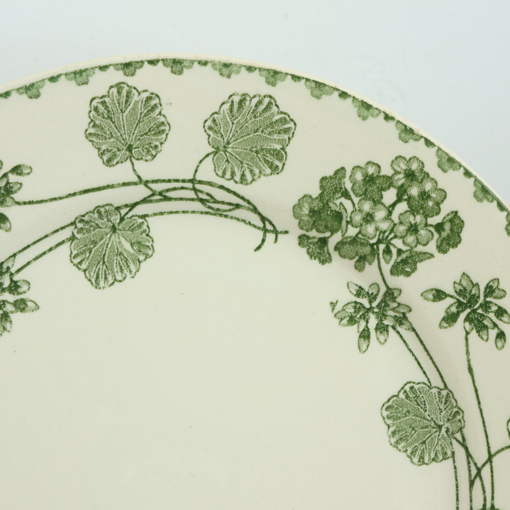 アンティークプレート ゼラニウム デザート皿 GERANIUM フランス サルグミンヌ製 U&C SARREGUEMINES