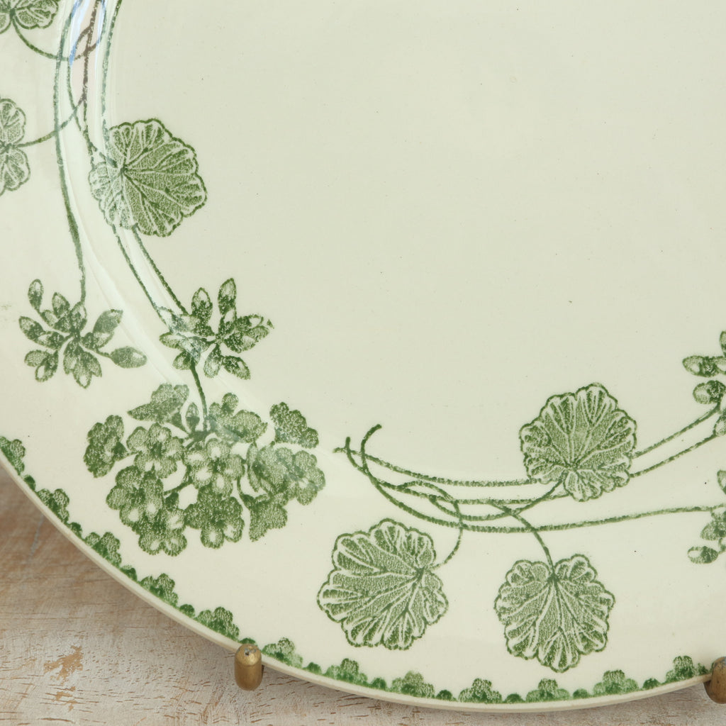 アンティークプレート ゼラニウム デザート皿 GERANIUM フランス サルグミンヌ製 U&C SARREGUEMINES