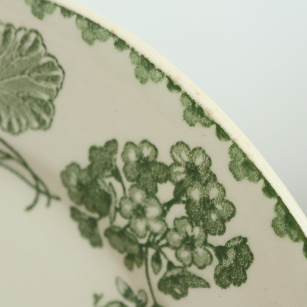 アンティークプレート ゼラニウム デザート皿 GERANIUM フランス サルグミンヌ製 U&C SARREGUEMINES