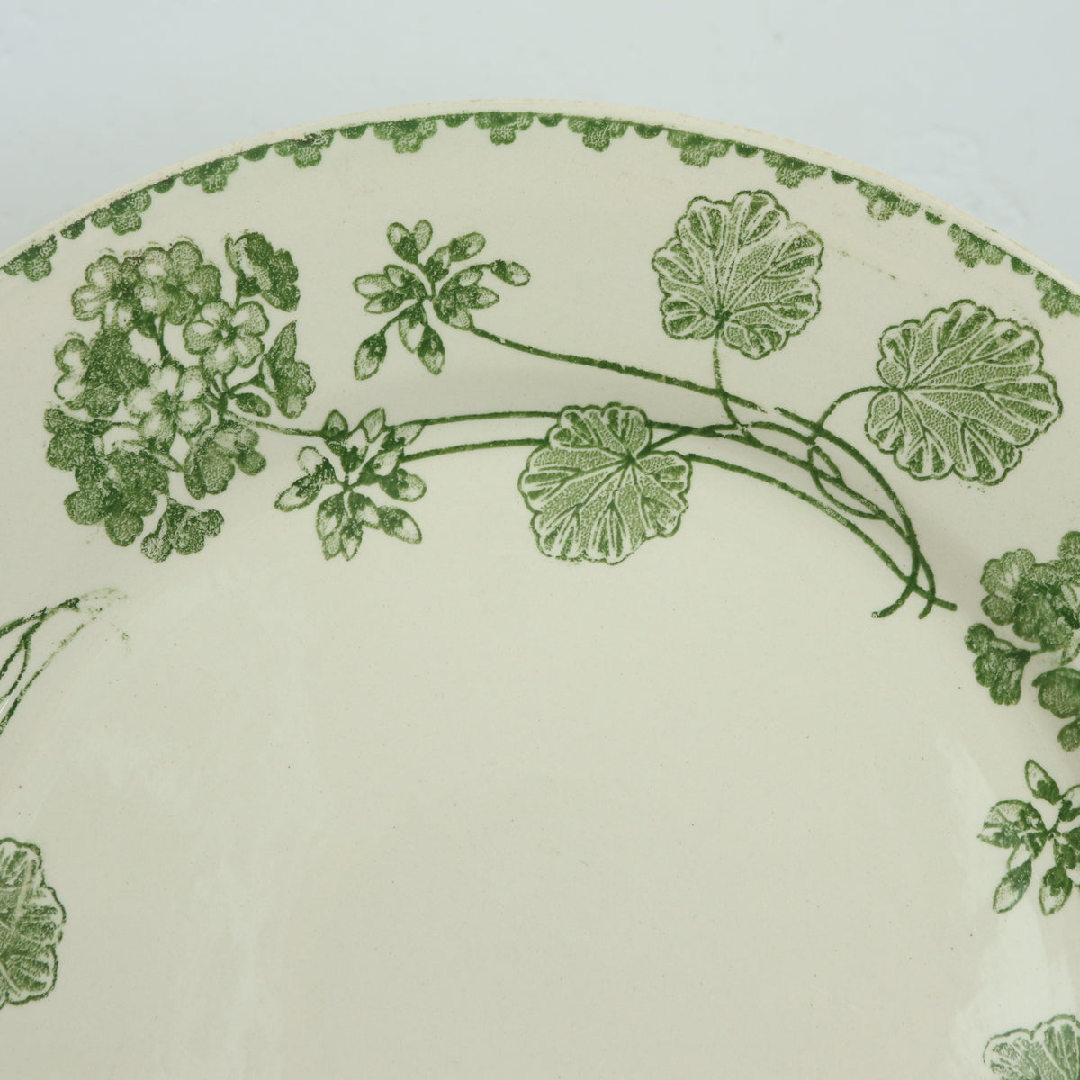 アンティークプレート ゼラニウム デザート皿 GERANIUM フランス サルグミンヌ製 U&C SARREGUEMINES