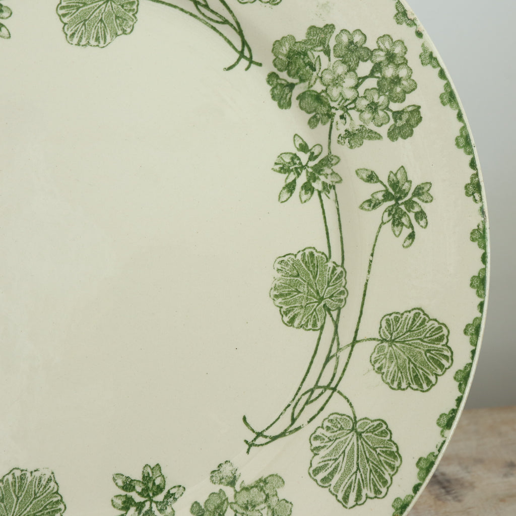 アンティークプレート ゼラニウム デザート皿 GERANIUM フランス サルグミンヌ製 U&C SARREGUEMINES