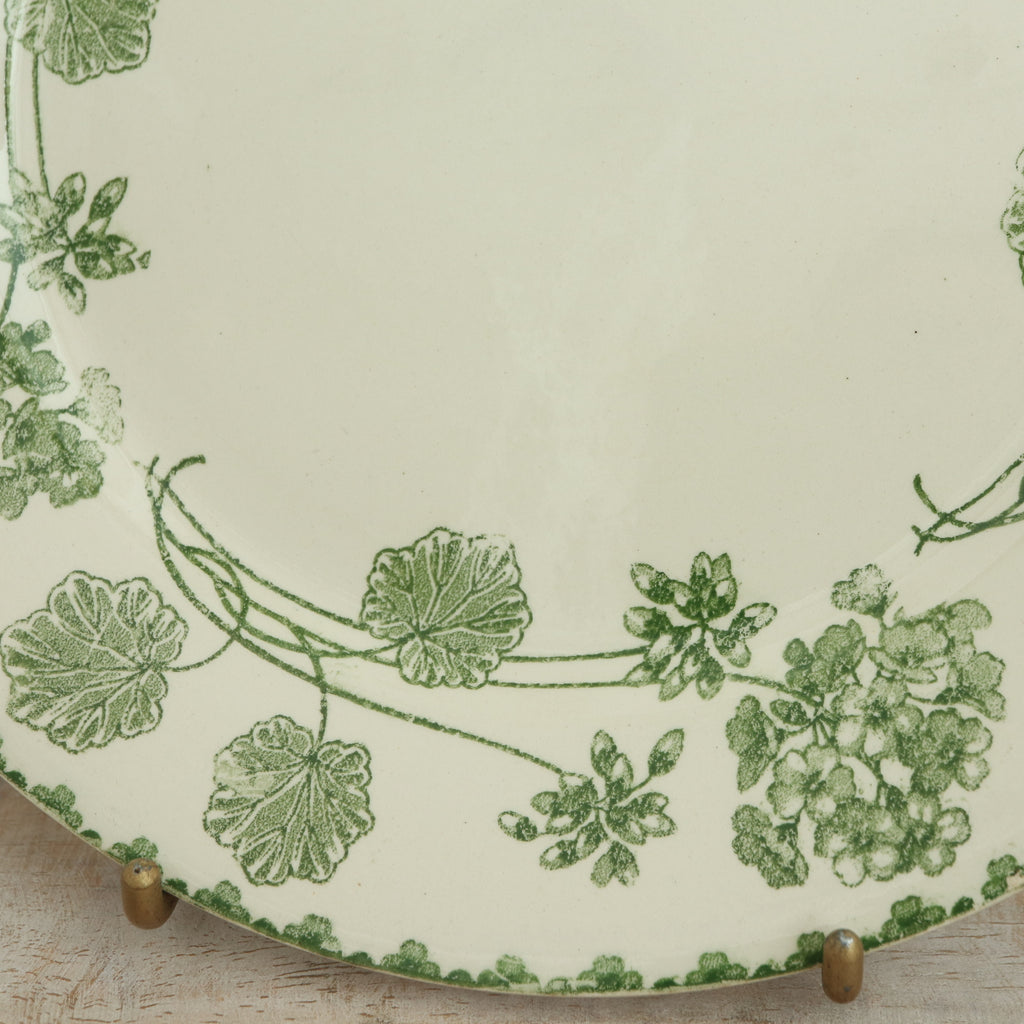 アンティークプレート ゼラニウム デザート皿 GERANIUM フランス サルグミンヌ製 U&C SARREGUEMINES