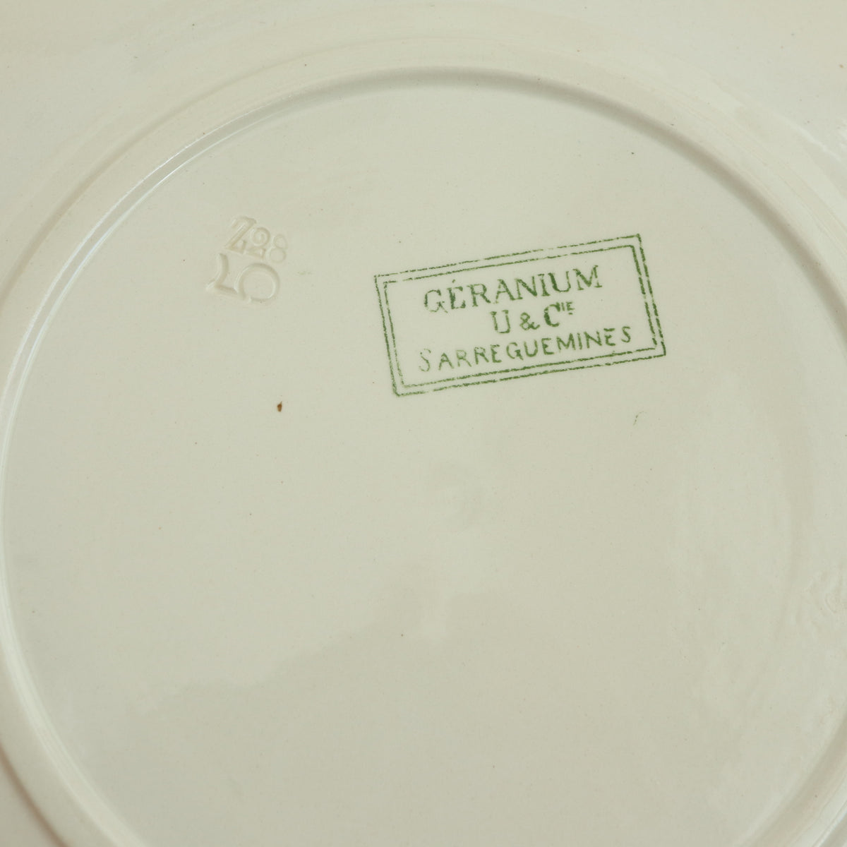 アンティークプレート ゼラニウム デザート皿 GERANIUM フランス サルグミンヌ製 U&C SARREGUEMINES
