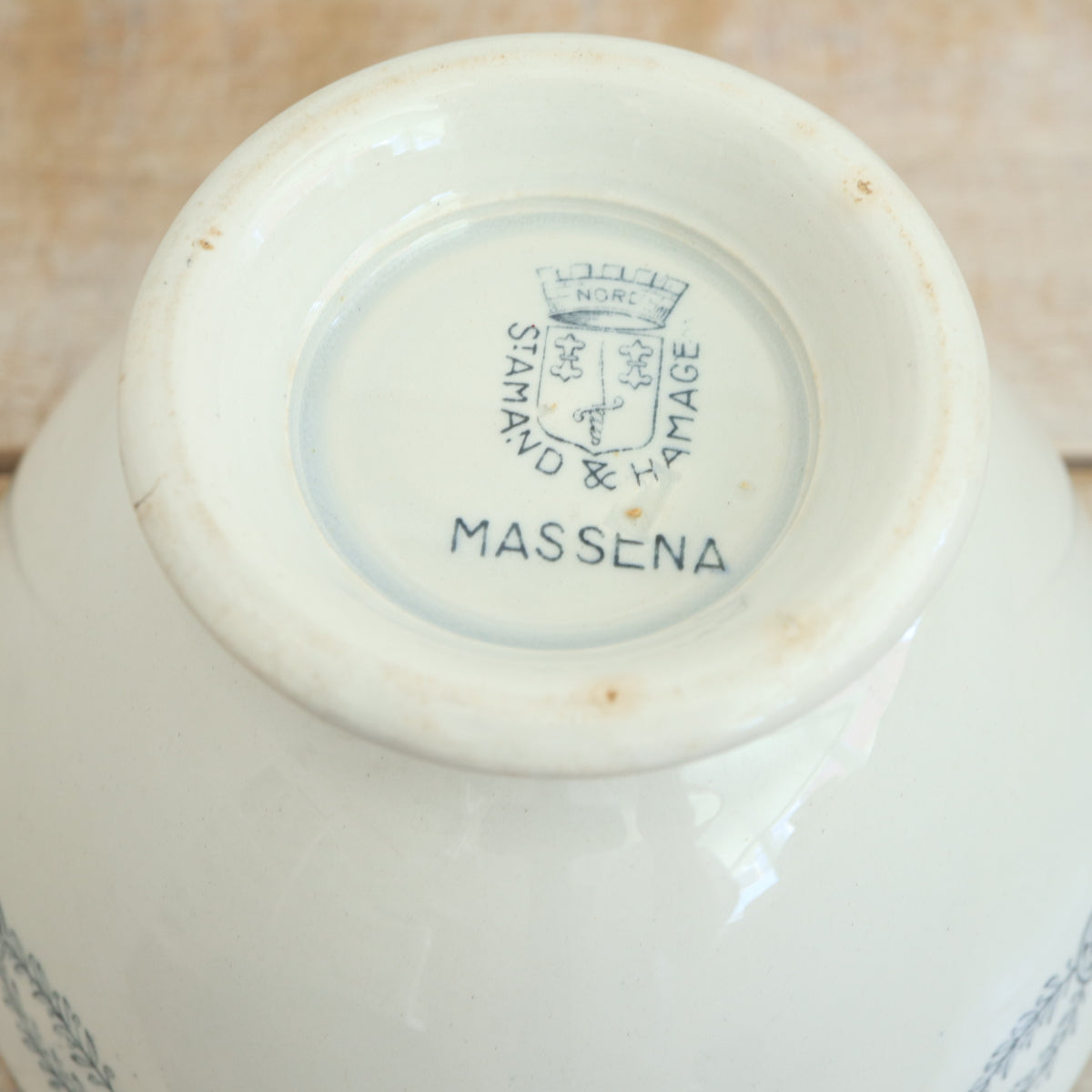 アンティーク カフェオレボウル MASSENA フランス サンタマン製 ST.AMAND HAMAGE NORD