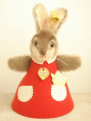 アンティーク シュタイフ Steiff ナイトキャップラビット レッド