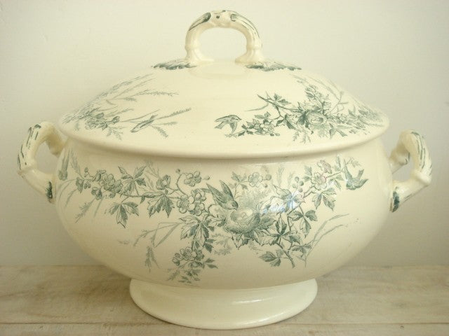 鳥のアンティークスーペリエ Creil et Montereau LINOTTE