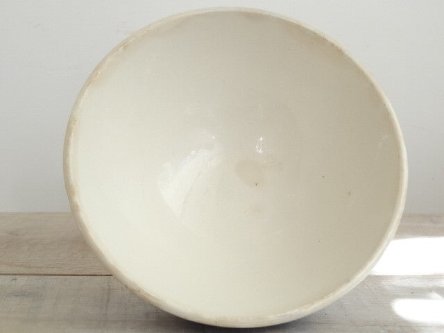 アンティーク カフェオレボウル 花のステンシル Digoin & Sarreguemines製
