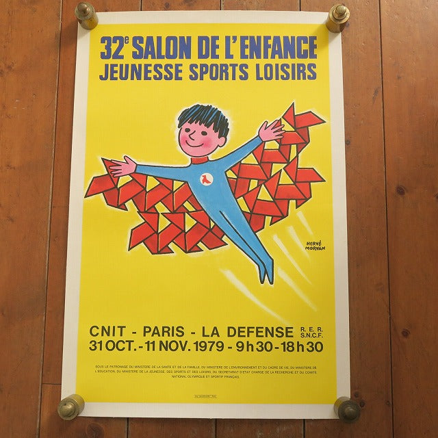 エルベ モルバン ビンテージポスター 1979年 Salon de L'enfance Herve Morvan