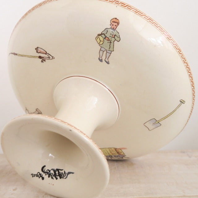ケイト・グリーナウェイ アンティーク コンポティエ  Kate Greenaway U&C SARREGUEMINES製
