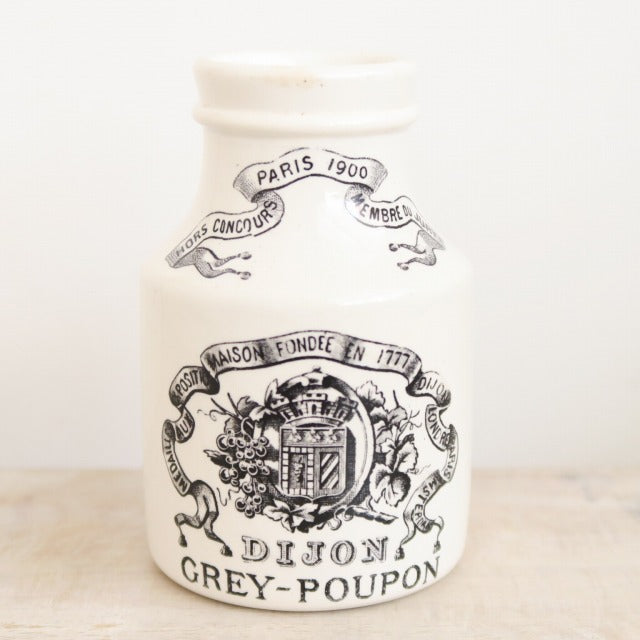 アンティーク マスタードポット DIJON GREY POUPON Digoin & Sarreguemines製