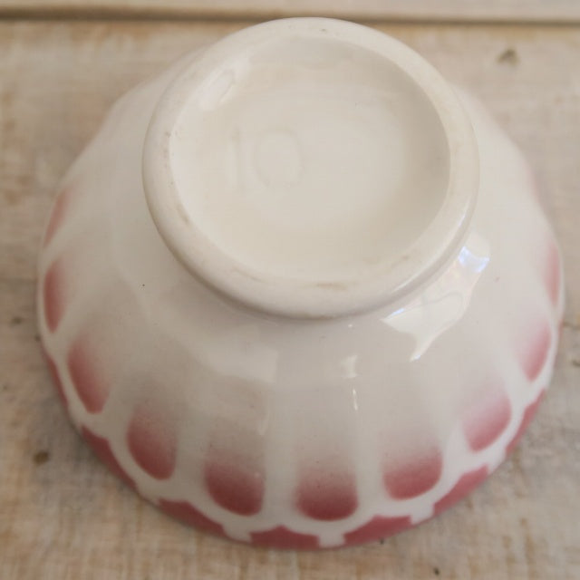 アンティーク プチ カフェオレボウル ワインレッド ウロコ Moulin des Loups製