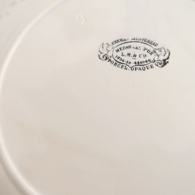 クレイユモントロー製 アンティーク皿 プレート レリーフ Creil Montereau