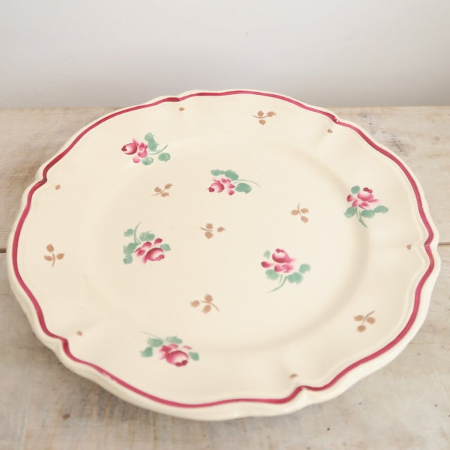 サルグミンヌ製 アンティークプレート バラのケーキ皿  DIGOIN & SARREGUEMINES