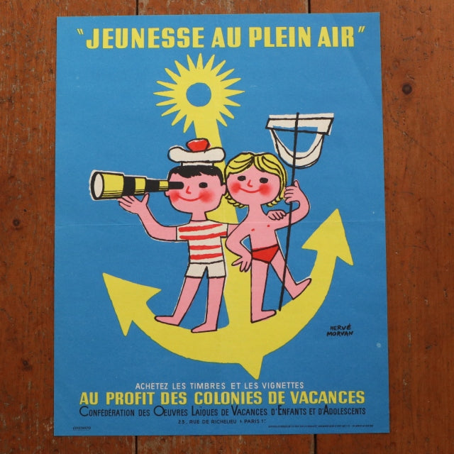 エルベ モルバン ビンテージポスター Jeunesse au plein air 1964年 Herve Morvan