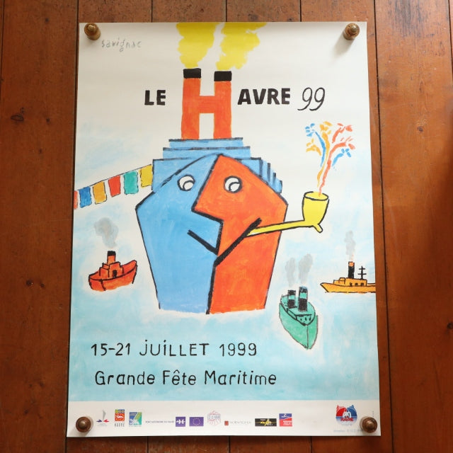 サヴィニャック ル・アーブル 99 ビンテージポスター Savignac Le Havre 99