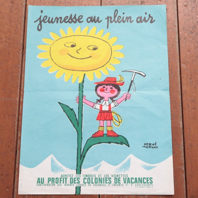 エルベ モルバン ビンテージポスター Jeunesse au plein air 1969年 Herve Morvan