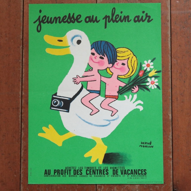 エルベ モルバン ビンテージポスター Jeunesse au plein air 1970年 Herve Morvan