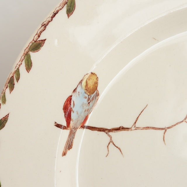 アンティーク プレート 花と小鳥 OXFORD フランス ショワジールロワ製 CHOISY LE ROI