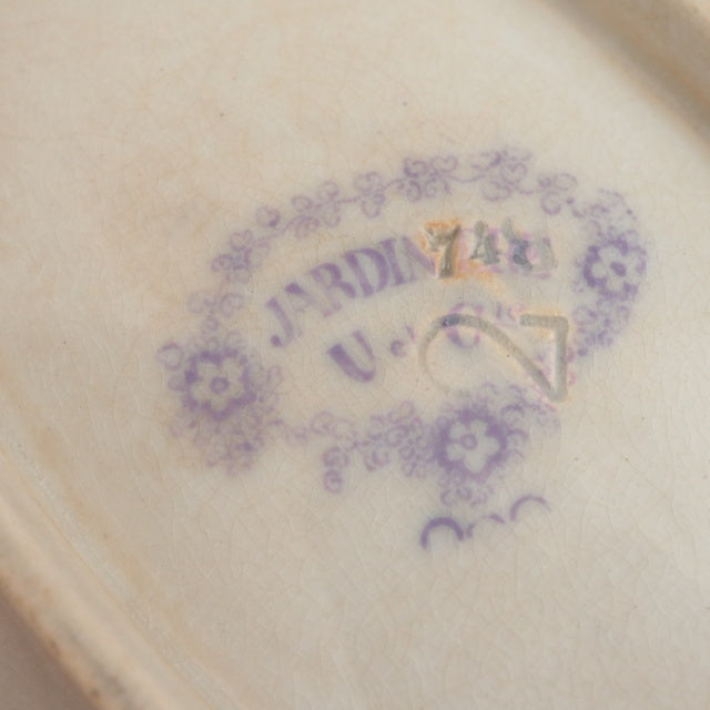 アンティーク ラヴィエ オーバル皿 JARDINIERE フランス サルグミンヌ製 U&C SARREGUEMINES