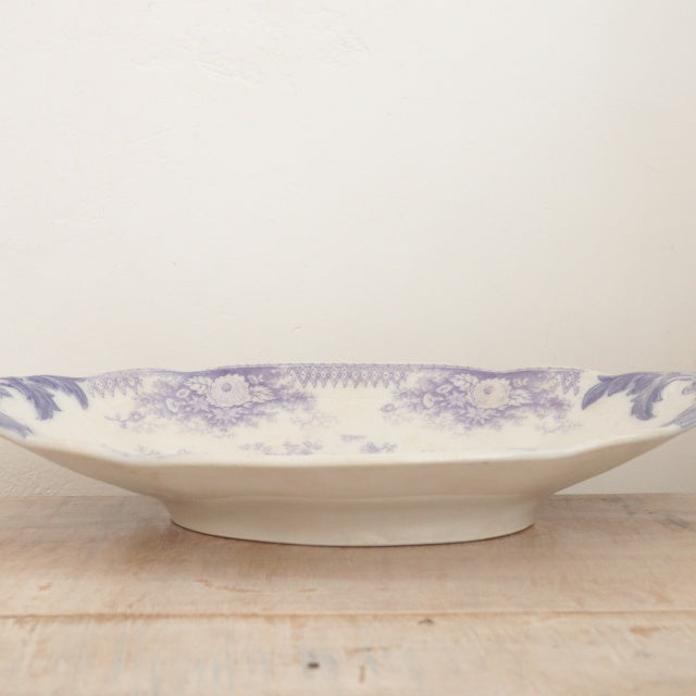アンティーク ラヴィエ オーバル皿 JARDINIERE フランス サルグミンヌ製 U&C SARREGUEMINES