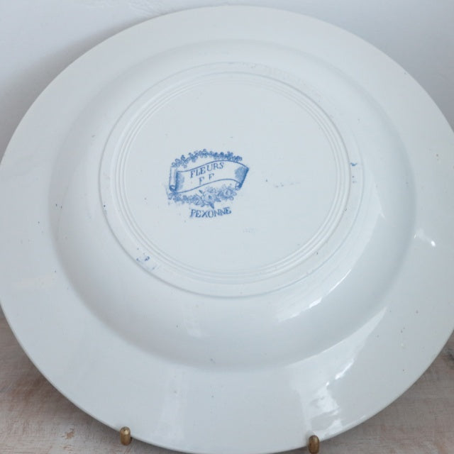 アンティーク プレート FLEURS 深皿 フランス ペクソンヌ製 PEXONNE Fenal Freres