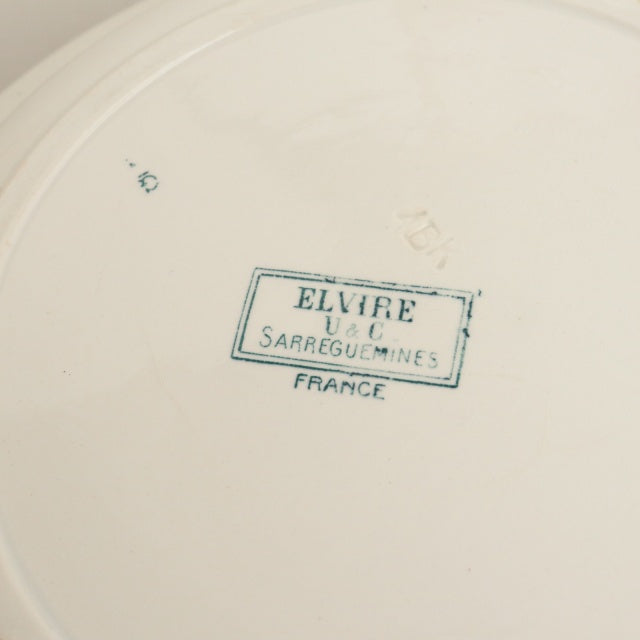 アンティークプレート 大きな深皿  ELVIRE フランス サルグミンヌ製 U&C SARREGUEMINES
