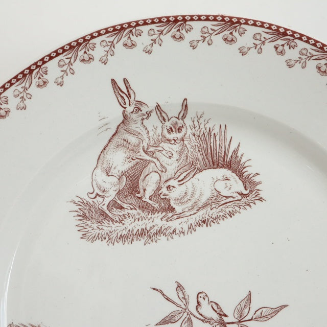 アンティークプレート 皿 CHASSE フランス ペクソンヌ製 PEXONNE Fenal Freres