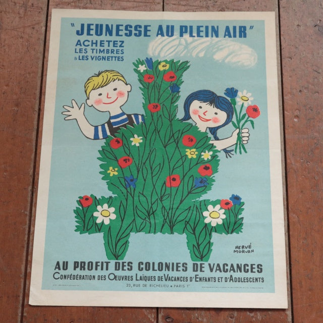 エルベ モルバン ビンテージポスター Jeunesse au plein air 1961年 Herve Morvan