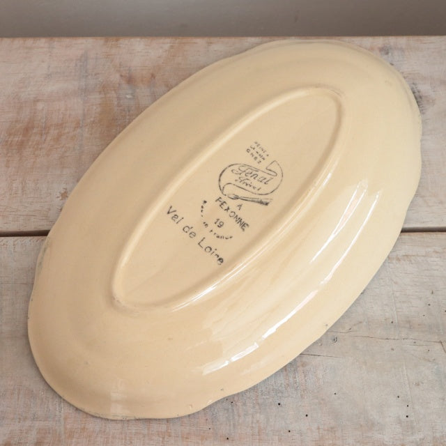 アンティーク ラヴィエ オーバル皿 Val de Loire フランス ペクソンヌ製 PEXONNE Fenal Freres