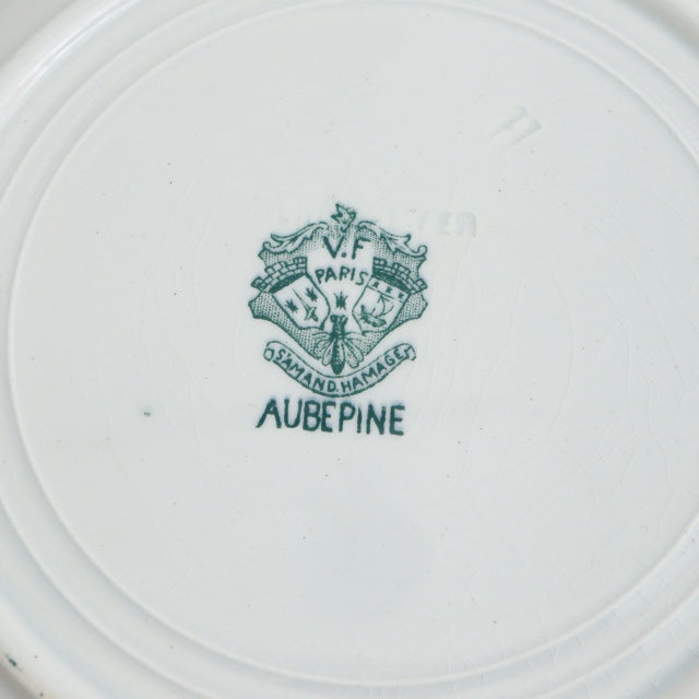 アンティーク プレート 小鳥 深皿 AUBEPINE フランス サンタマン製 SAINT AMAND HAMAG