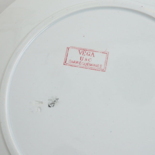 アンティークプレート 皿  VEGA フランス サルグミンヌ製 U&C SARREGUEMINES