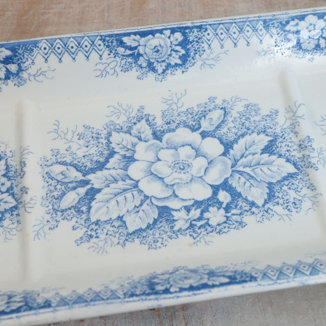 アンティーク プレート 長角皿 JARDINIERE フランス サンタマン製 SAINT AMAND HAMAGE