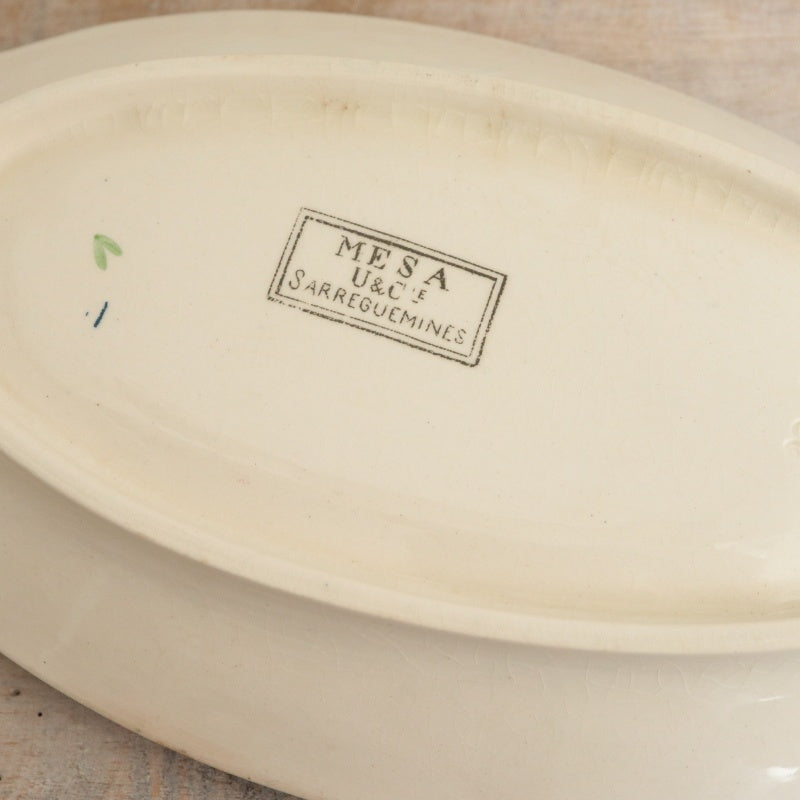 アンティーク ラヴィエ オーバル皿 MESA フランス サルグミンヌ製 U&C SARREGUEMINES