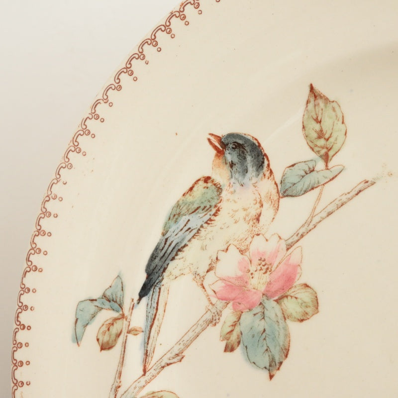 アンティーク プレート 小鳥 皿 フランス ロンウィー製 LONGWY