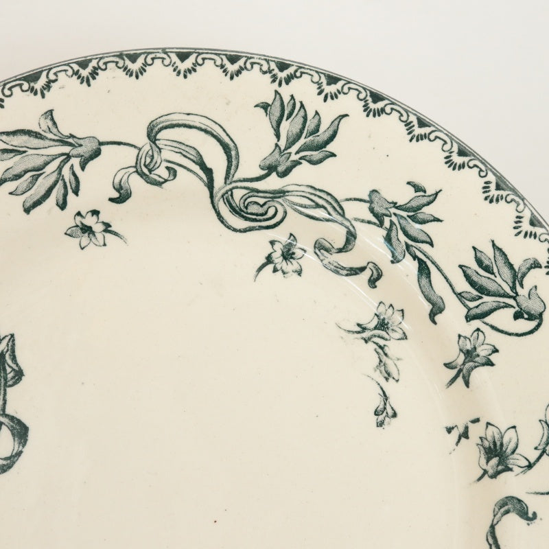 アンティーク プレート エルビエ デザート皿 HERBIER フランス サラン製 SALINS