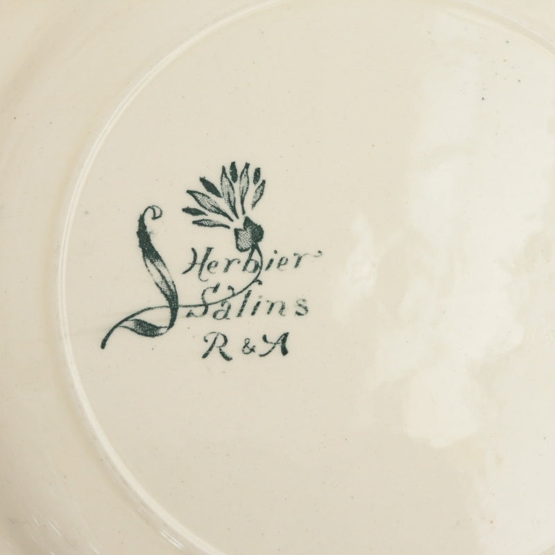 アンティーク プレート エルビエ デザート皿 HERBIER フランス サラン製 SALINS